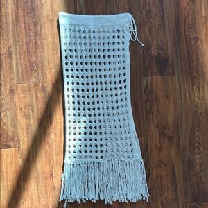 Crochet Fringe bathing suit cover-up skirt